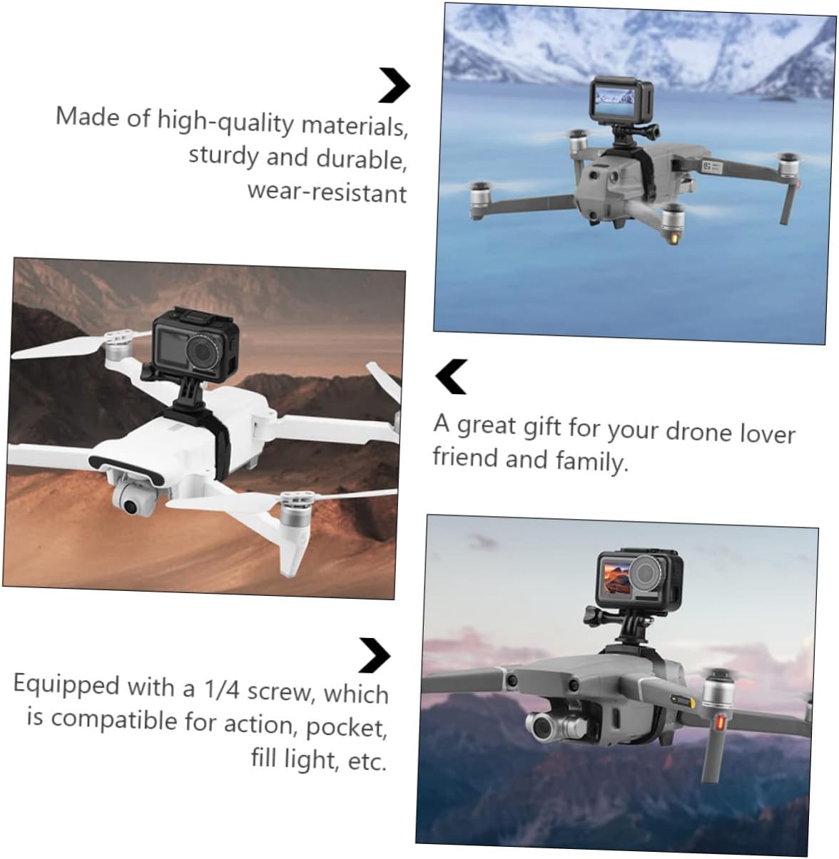 Uonlytech Drone Camera Expansion Mount Bracket for Mini Easy Install Quick Release Screw Compatibility for Accessories Lightweight Design for Enhanced Photography