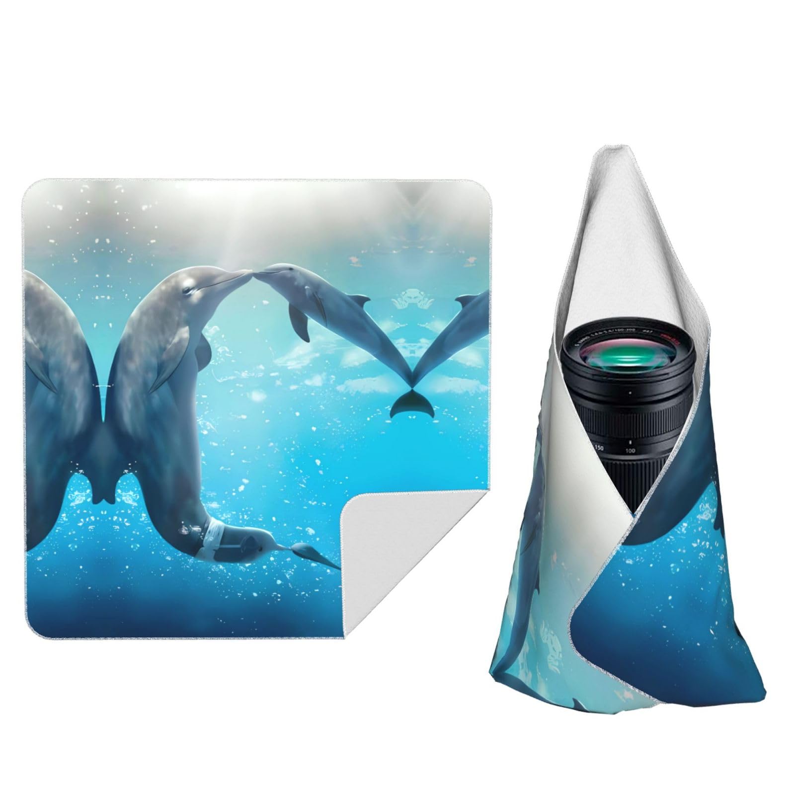 Zhaoyugoods Black Winter The Dolphin Camera Wrap Cloth