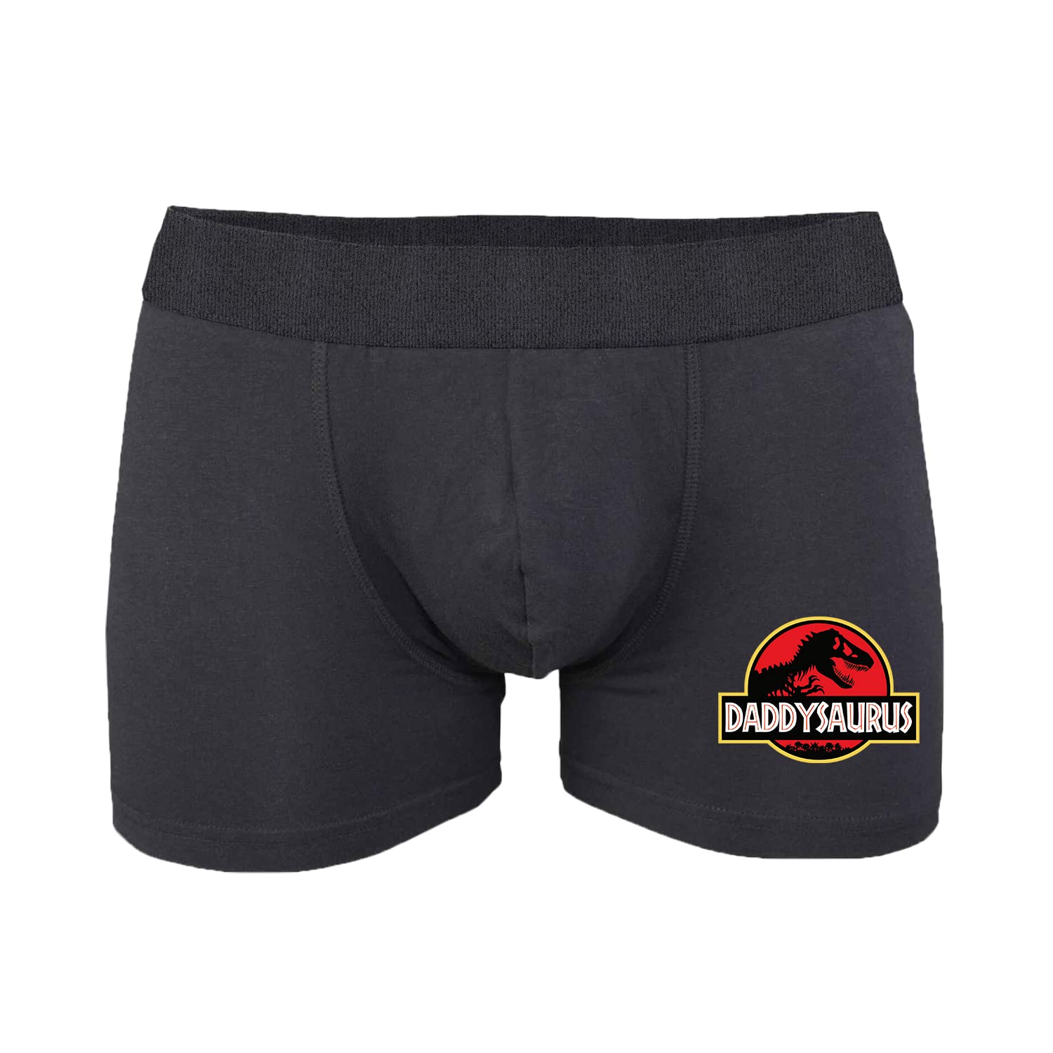 Smartypants Men's Black Prime Daddysaurus Black Boxers - Father's Day Dad Daddy Father Husband Dinosaur Jurassic T-Rex Film Cinema Movie Gift Present (Xl, )