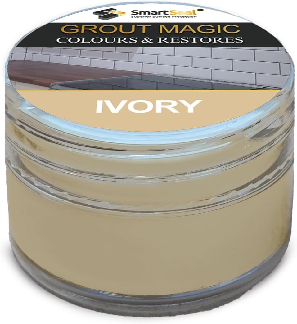 Smartseal Grout Magic - Ivory 5ml - an Amazing Grout Restorer That Makes Old Grout Like New. Permanently Seals The Grout to Help Protect Against Mould, Mildew and staining for up to 15 Years