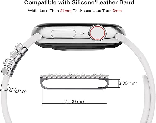 Miniatura 7 de 5Pcs Charms for Apple Watch band 41mm 45mm 40mm 44mm 38mm 42mm 46mm 49mm Women,Diamond+Metal Jewelry Decorative Ring For iWatch series 11 10 9 8 7 6