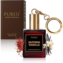 PUREU Pheromones Perfumes for Women Roll On Saffron Vanilla Pheromone Perfume for Women, Long Lasting Travel Size Perfume Essential Oil Vanilla Fragrance Eau De Parfum,0.34 Fl Oz/10ml, Made in USA