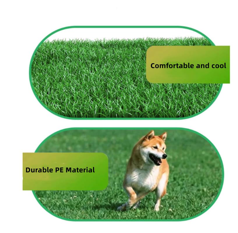 Kunstrasen Hundeklo Balkon Hundetoilette Ersetzen Rasen Welpentoilette Wiederverwendbar Training Pee Pads für Kleine Grosser ältere Hunde für Ältere, Kleine, Grosse Hunde+1 × Schwarze Faltschale