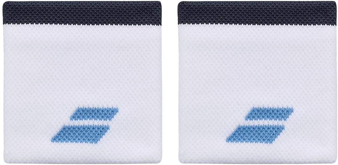 Jumbo Logo Sponge Wrist Band, One Size, White/Black, Quick Absorption of Sweat, Width 10.5 cm, Wrist Strap for Gym Tennis Badminton Padel
