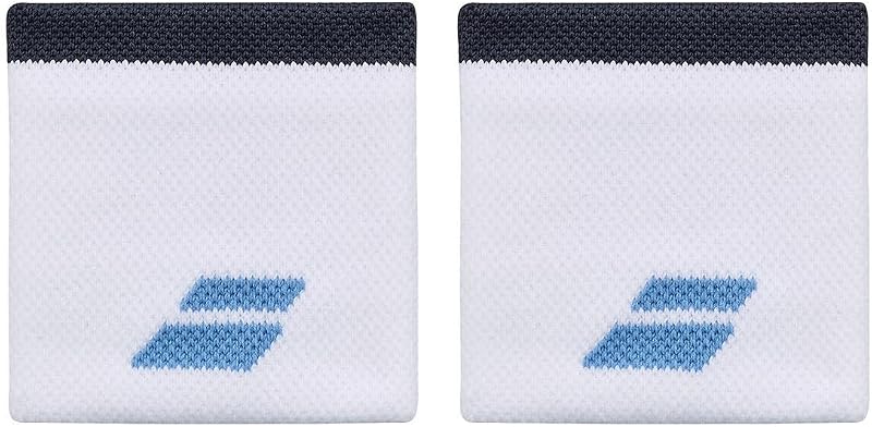 Jumbo Logo Sponge Wrist Band, One Size, White/Black, Quick Absorption of Sweat, Width 10.5 cm, Wrist Strap for Gym Tennis Badminton Padel