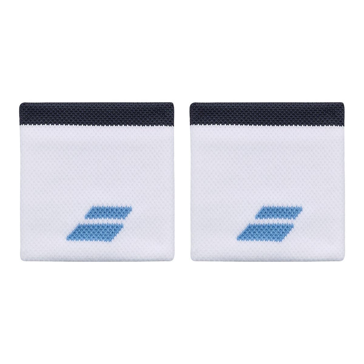 Babolat Unisex Sponge Logo Wristband - One Size - Colour: White/Blue, Fast Absorption of Sweat, Width 7.5 cm, Black Wrist Strap for Gym Tennis Badminton Padel Unisex-Adult