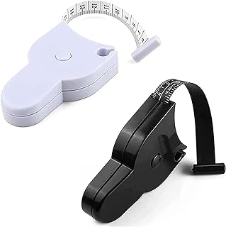 Automatic Telescopic Tape Measure，Measuring Tape for Body - Body Measure Tape 60 in，Portable Multifunctional Body Measuring Tape Retractable Ruler Tool,Self-Tightening Body Measuring Ruler Fitness Caliper for Body Measurement(Black+White)