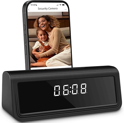 Hidden Spy Camera Clock 4K WiFi Security Camera with Night Vision Motion Detection and 160 Wide Angle for