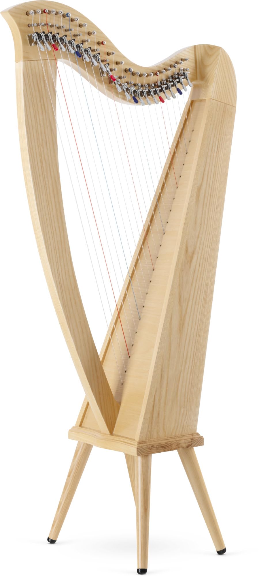 Classic Cantabile H-​22LG Harpe Celtique 22 cordes en Mi bémol majeur, frêne, mécanique demi-​ton premium, pieds, housse et 2 clés d'accord, hauteur 106,​5 cm.