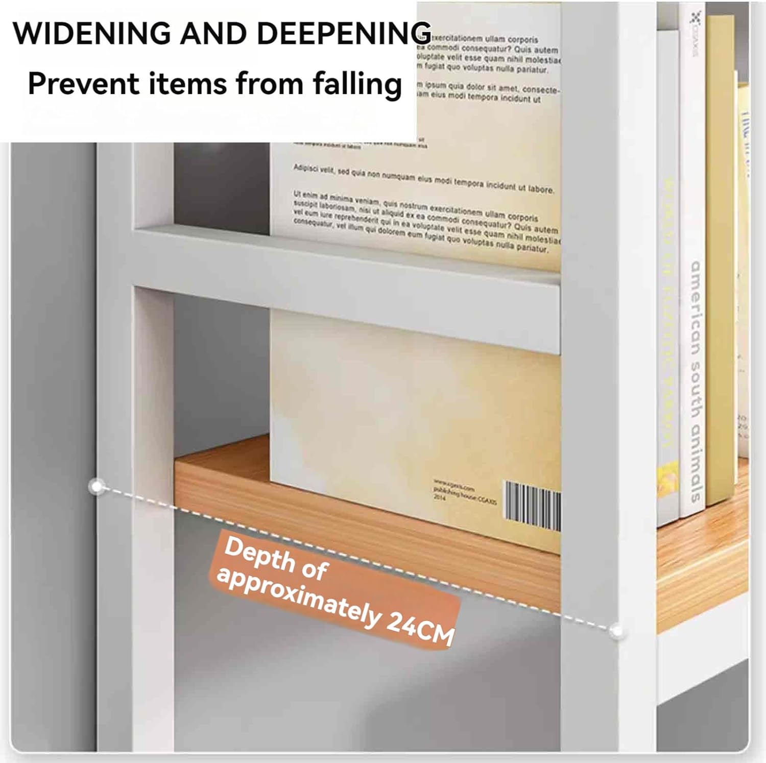 Ladder Bookcase for Computer Desk, Dorm Room Desk Hutch, MDF + Steel Frame Material, Desktop Storage Rack, DIY Storage, L55/ 75/95 Cm, 95*32cm Original Oak