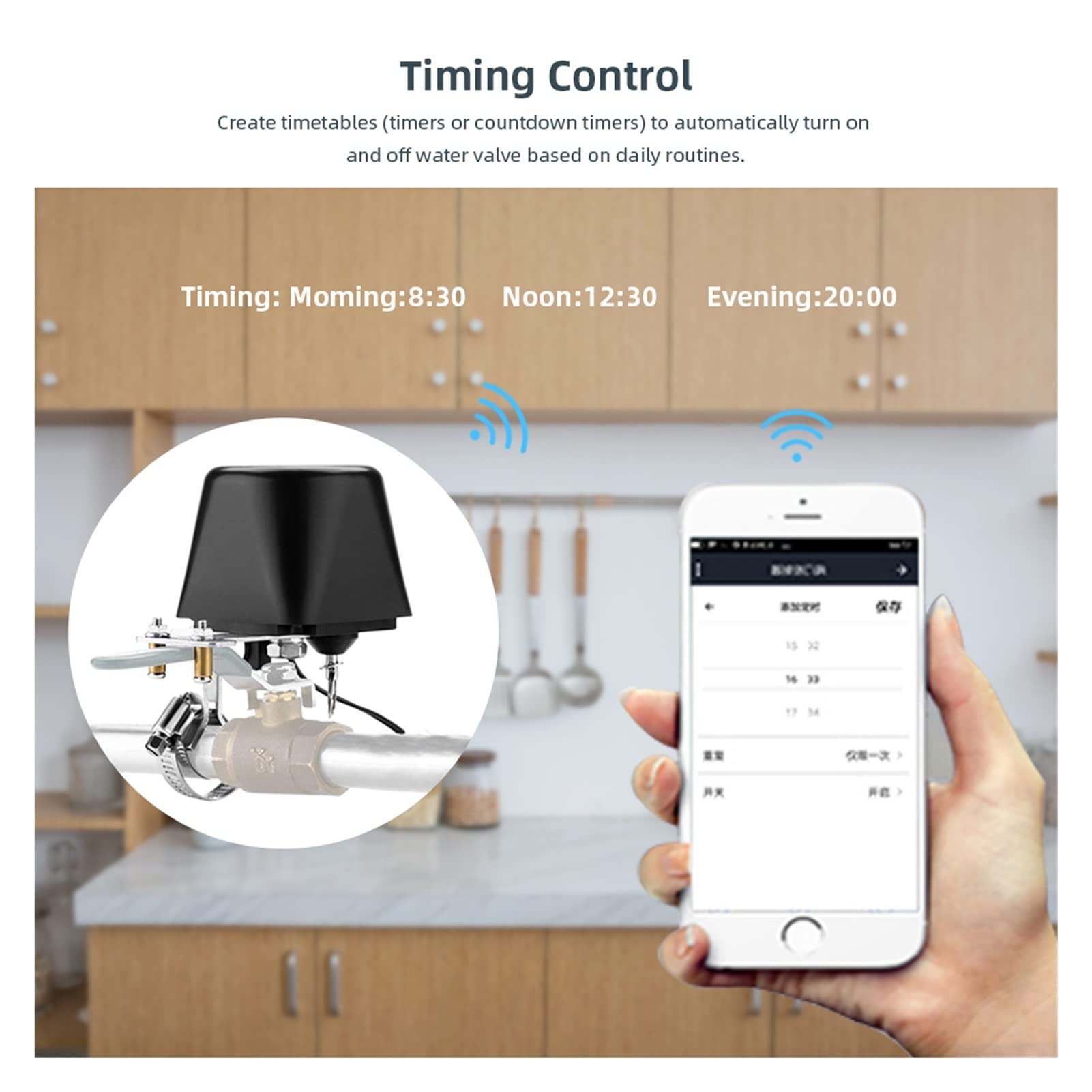 Válvula de agua inteligente apagada Válvula de agua WiFi inteligente Temporizador de apagado Controlador de rociadores Controlador de válvula de cierre de gas Control remoto WIFI Control remoto (Col