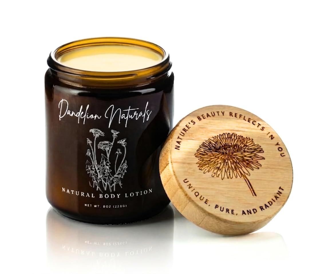 Body Lotion – Deep Hydrating Botanical Moisturizer with Dandelion Oil, Plant-Based Lotion for Dry & Sensitive Skin, 8 oz