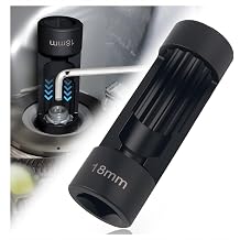 18mm Car Strut Nut Socket with 1/2" Drive Port,12 Point Suspension Strut Socket for Disassembling Shock Nut,Sturdy Automotive Tools Shock Absorber Sockets for Cars SUVs