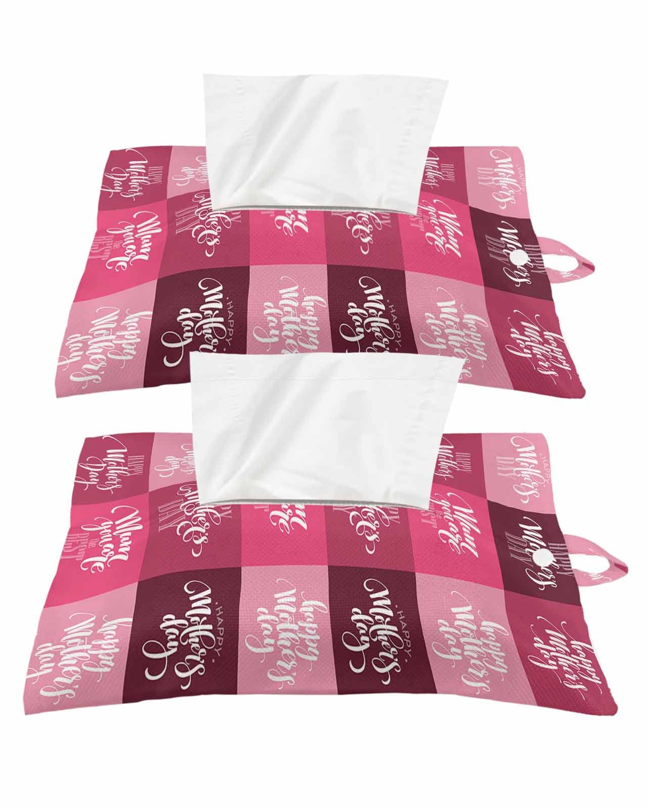 Amazon.com: Mother's Day Words Tissue Box Cover - Reusable Napkin Holder 2  Pack, Pink Buffalo Plaid Happy Mother's Day Tissue Box Holder with Hanging  Loop Decorative Travel Tissue Holder for Car/Bathroom/Toilet :