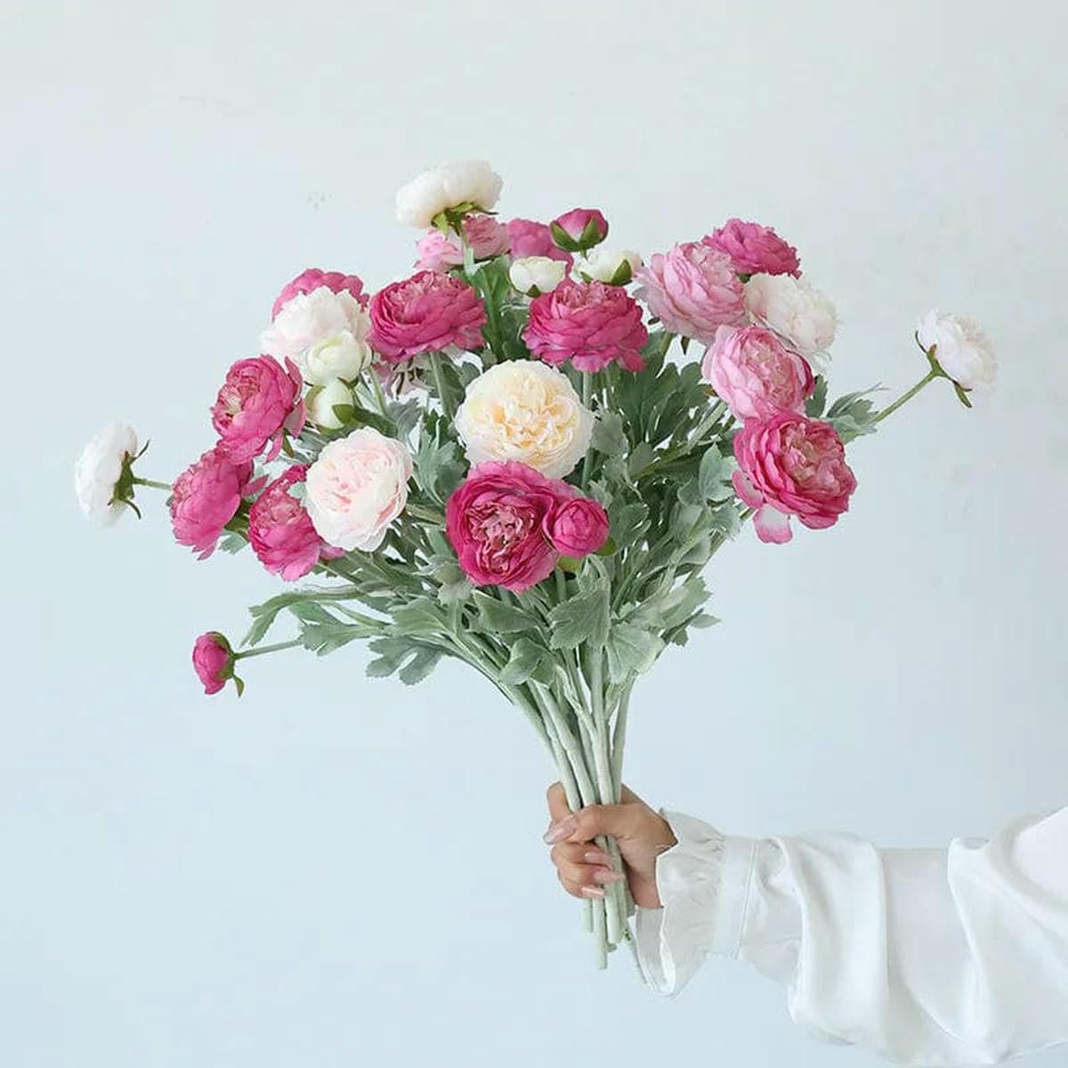 Fiori Artificiali, 5 Pezzi di Fiori Artificiali a 3 Teste, Bouquet di peonie finte Artificiali, Bouquet di peonie Faxus, Bouquet da Sposa for Feste, Decorazioni for la casa(Pink)