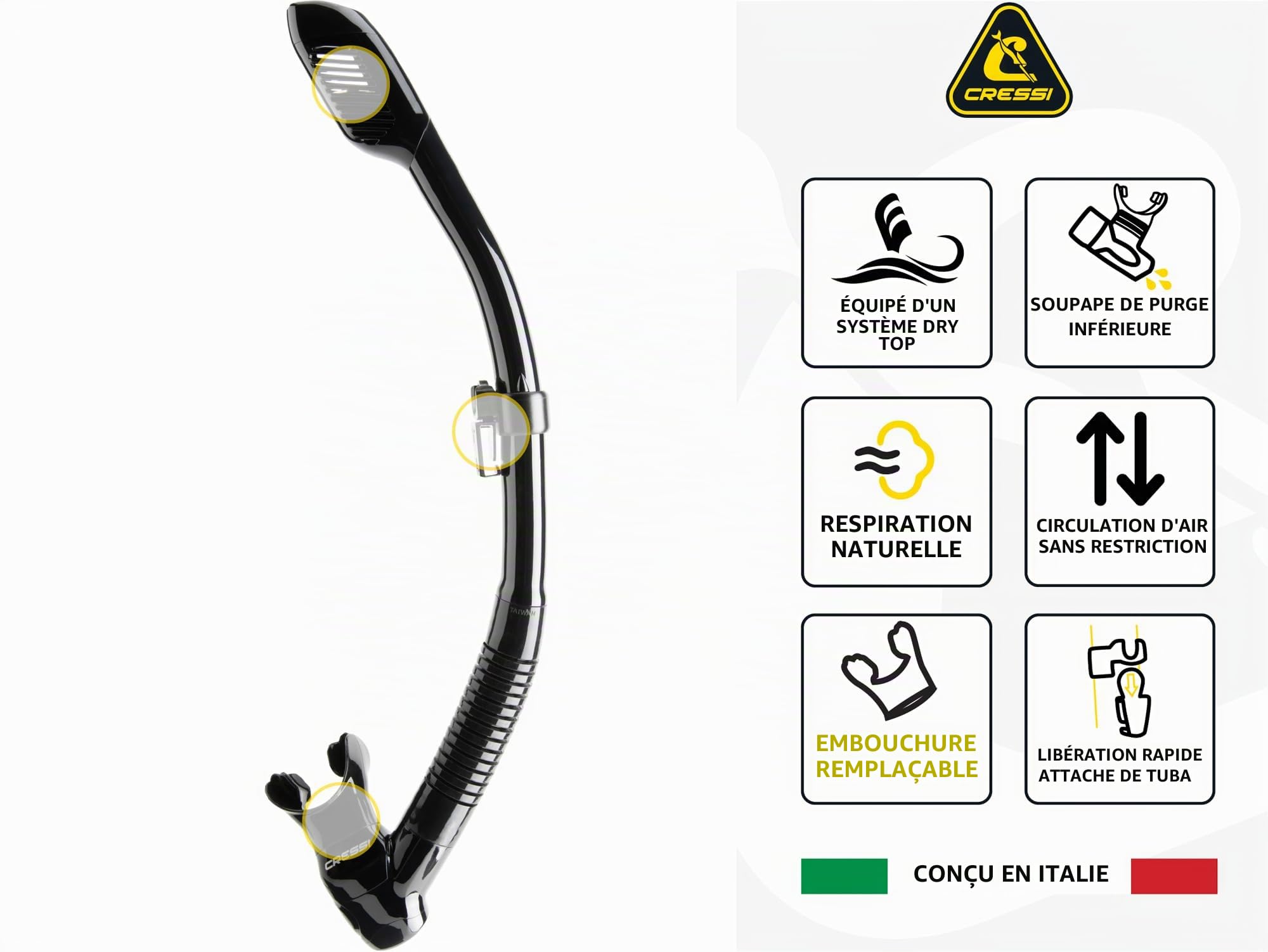 CRESSI F-Dual + Supernova Dry Combo Masque F-Dual et Tuba Sec pour la Plongée et Le Snorkeling