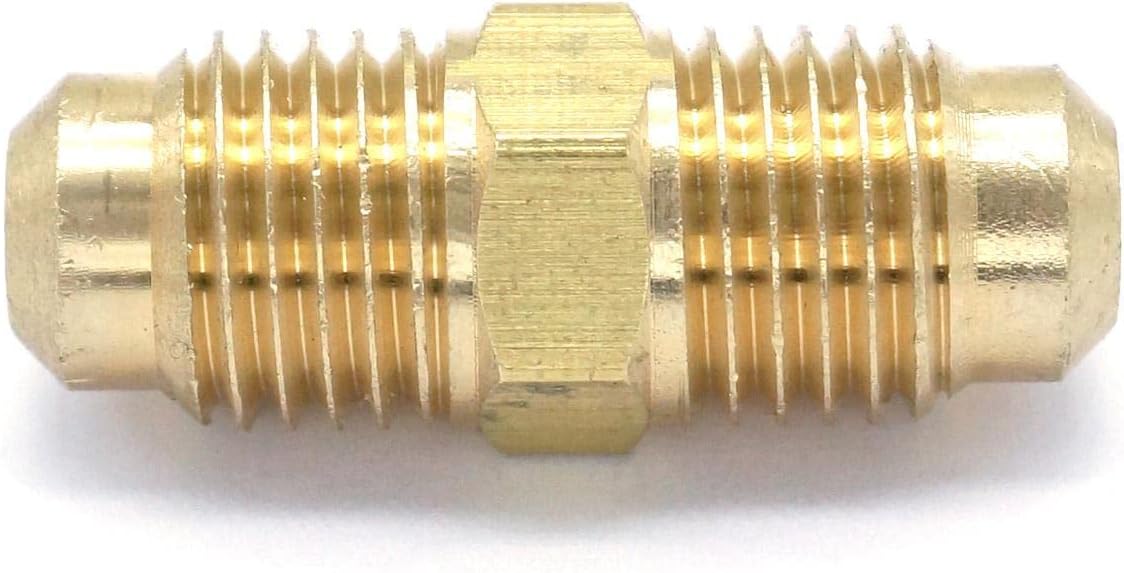 SAE Male 7/16"-20 UNF Fit Tube OD 1/4" Straight Brass SAE 45 Degree Pipe Fitting Connectors 1000PSI Fitting