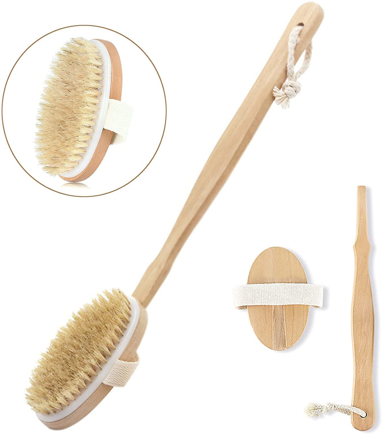 TimBuk2 Wooden Handle Natural Back Scrubber For Blood_Circulation Bathing Bath Brush Loofah With Long Handle |Back Bath Scrubber Bath Brush For Men and Women Loofah For Back Bathing-image-37