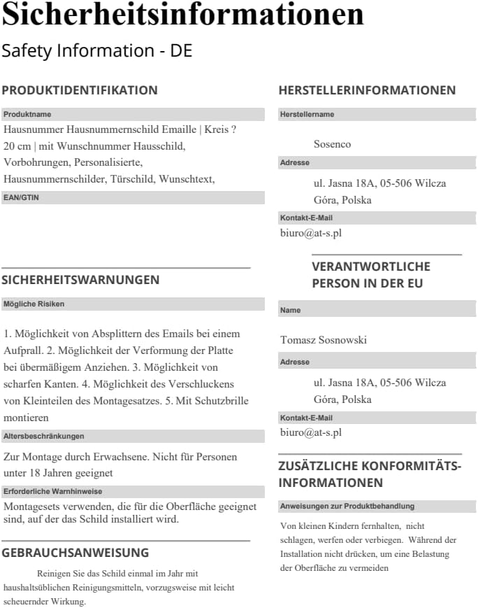 Porcelain Address Plaque, Round Ø 7.9″, Customisable Handcrafted Enamel Door Sign, French Classic Style, Personalized House Number, guarantee