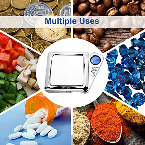 American Weigh Scales Blade Series Digital Precision Pocket Weight Scale With Silicone Mat, Chrome, 100G X 0.01G (Bl-100-Ch-Se) #TOP6