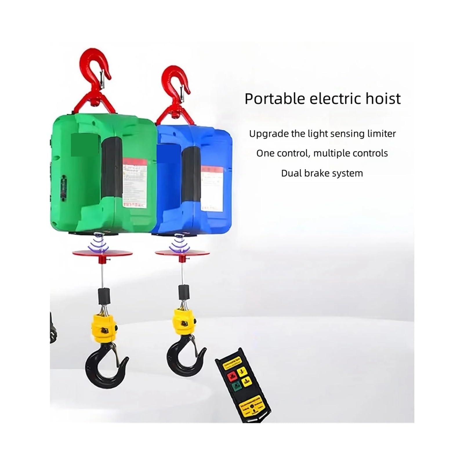 Versione 100-500 kg, gru elettrica tre in uno con telecomando senza fili, portatile for piccoli sollevamenti domestici per il sollevamento e il traino(Exclusive remote,200 Kg)