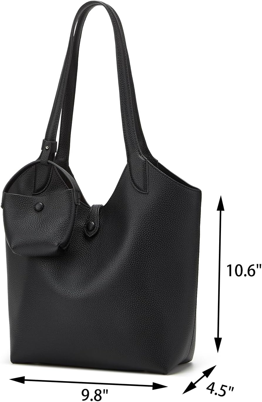 Retro PU Leather Shoulder Bag Medium Bucket Tote Handbag Quilted Hobo Underarm Purse Satchel Commuting Dating Travel - Image 3