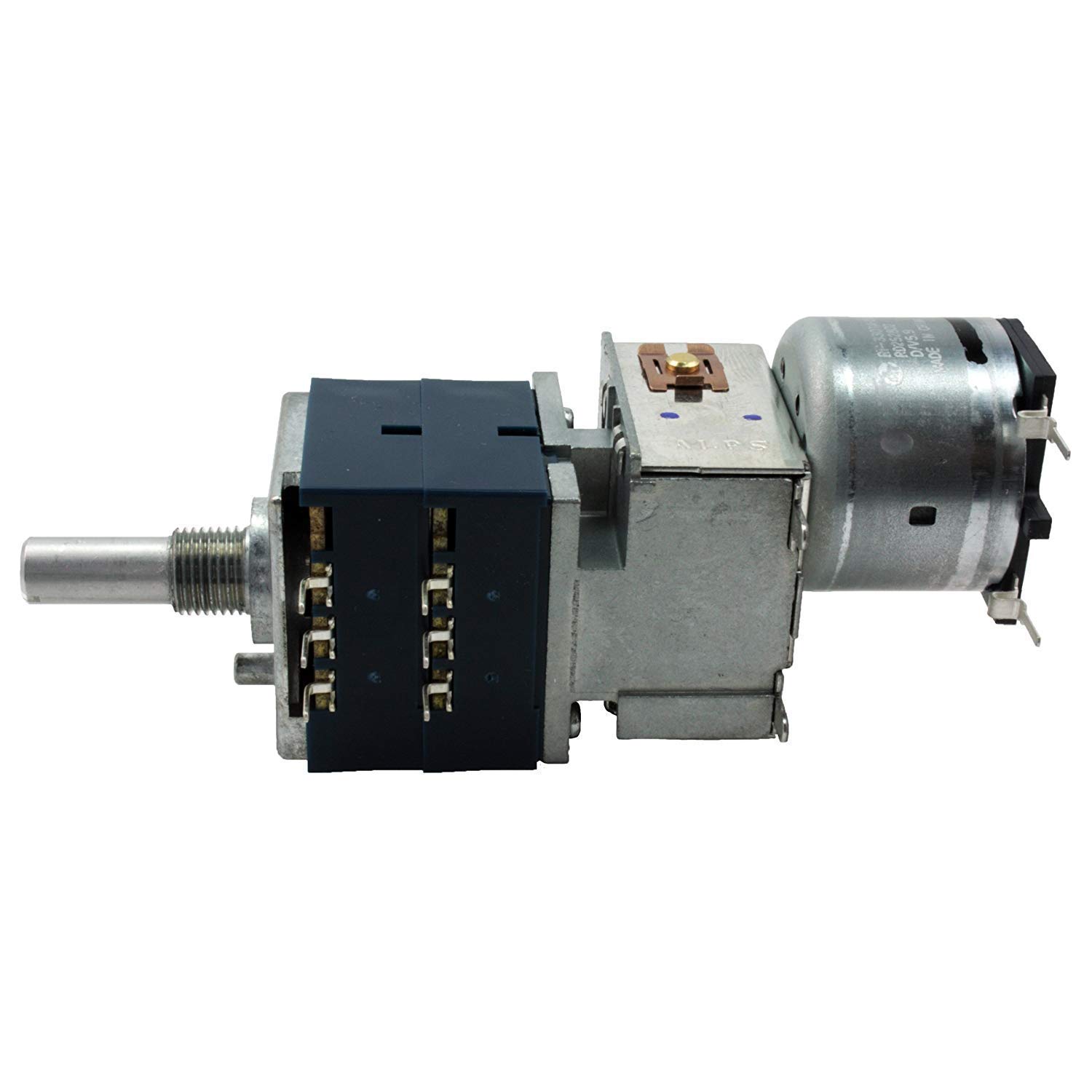 ALPS 100K Log mit Motor Stereo RK27112MC Dreh-Poti 100KAx2 Ohm logarithmisch 6mm Potentiometer Motorpotentiometer Drehpotentiometer