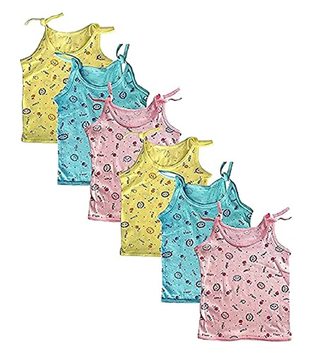 SUMAN TEX RAGINI V New Born Baby Boy's & Baby Girl's Sleeveless Top/Dori Jhabla/Tank Top Summerwear & Innerwear(0-3 Months)(Pack of 12) Multicolour