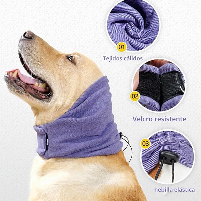 Foto 5 de 7 de BWOOOWE Orejeras Perros Antiruido Gorra Perro Calentador de Orejas y Cuello para Alivio de la Ansiedad…