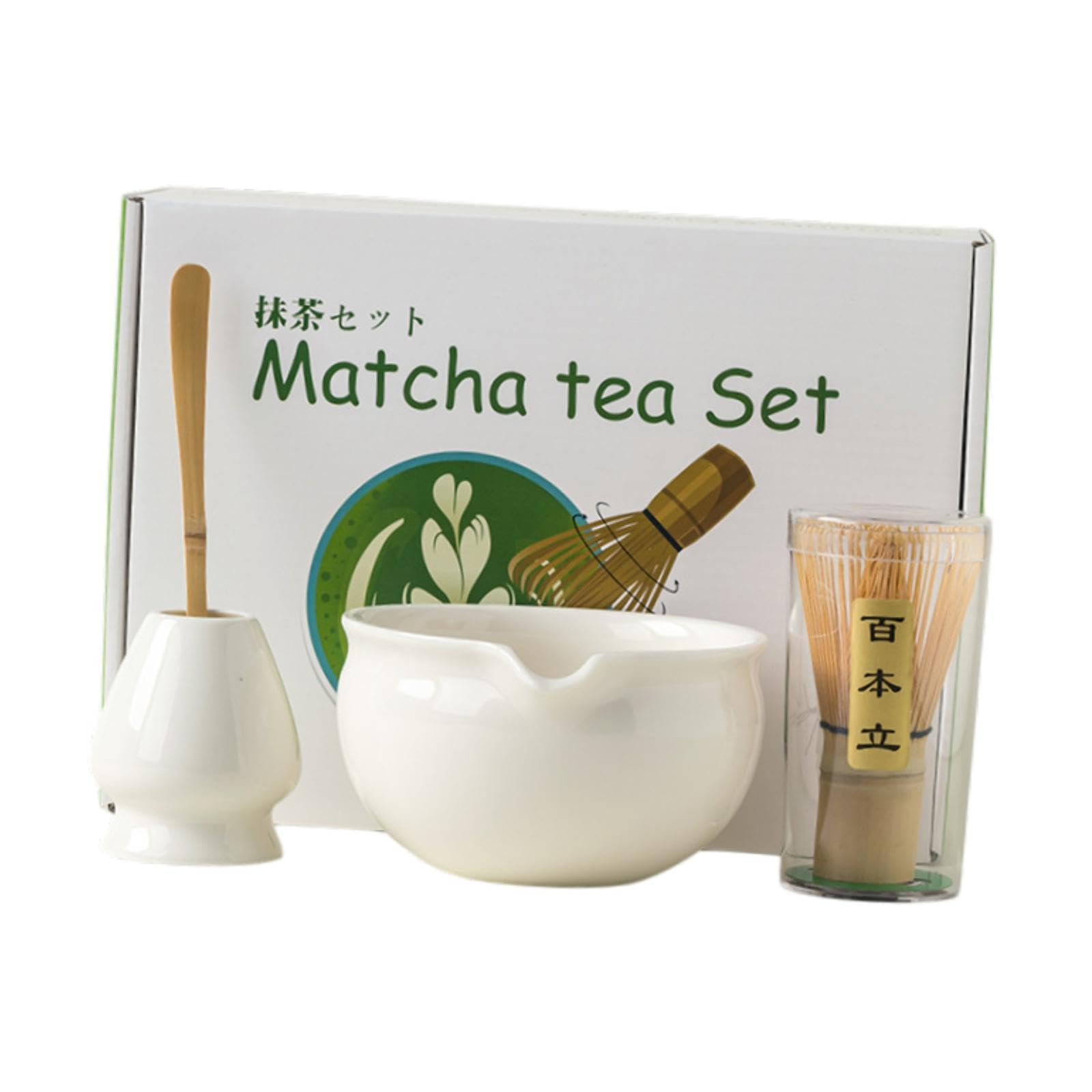ATORSE™ 4X Matcha Set Handmade Elegant Modern Japanese Tea Ceremony for Kitchen Home Gloss White|Home & Garden|Food & Beverages|Tea 2