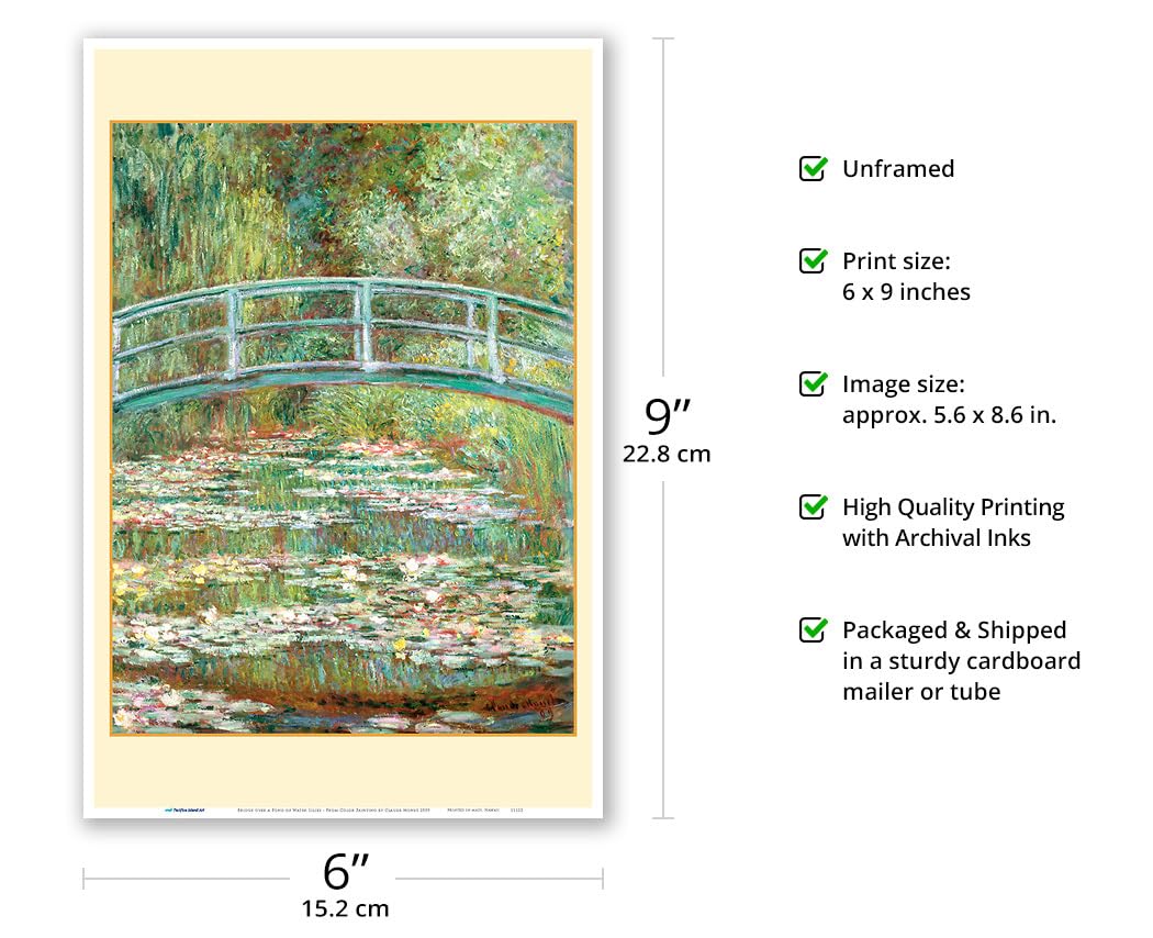 Amazon.com: Bridge over a Pond of Water Lilies Poster Print | Fine