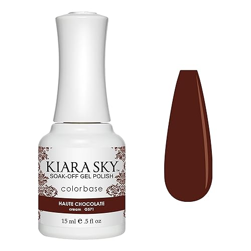 Kiara Sky Esmalte de gel en tonos rojos, 0.5 onzas líquidas (chocolate alto)