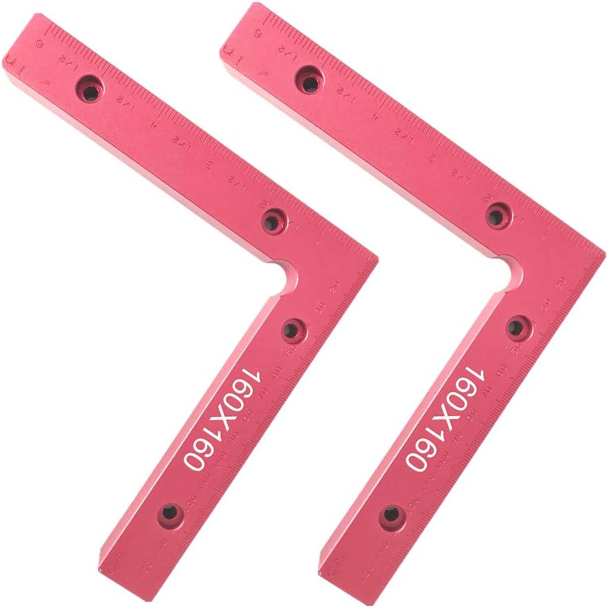 90 Degree Positioning Squares Aluminum Alloy 6" x 6"(16x16cm) Right Angle Clamps Woodworking Carpenter Tool Corner Clamping Square for Picture Frame Box Cabinets Drawers