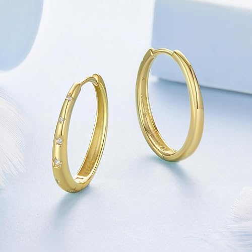 Miniatura 5 de Aretes de aro grandes para mujer, aretes chapados en plata y oro, hipoalergénicos para mujer, regalos