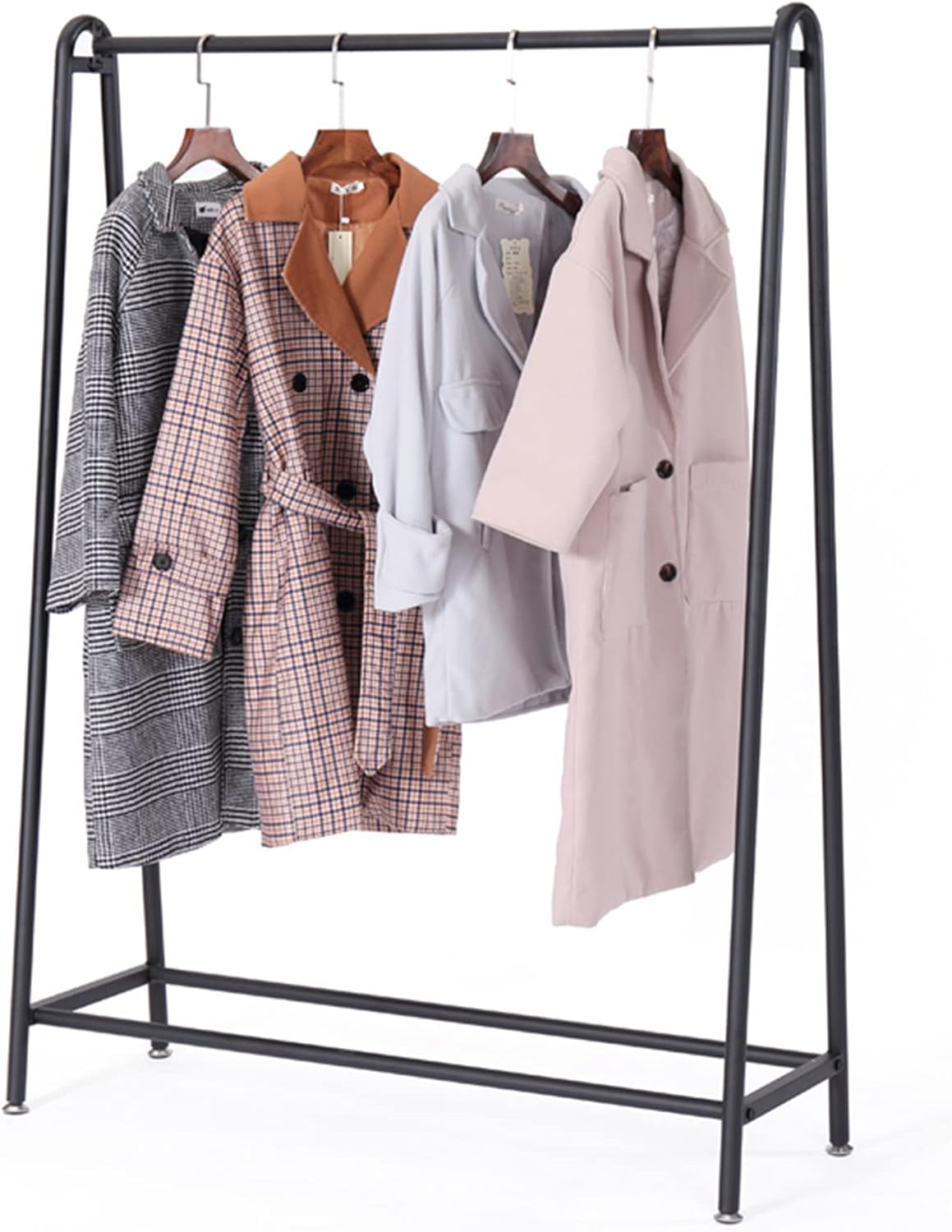 RUDANDAN - Estante de ropa independiente, 160 cm, metal negro, soporte de exhibición de boda, sala de estar, dormitorio, lavadero, organizador de ropa grande (tamaño: 100 x 43 x 160 cm)