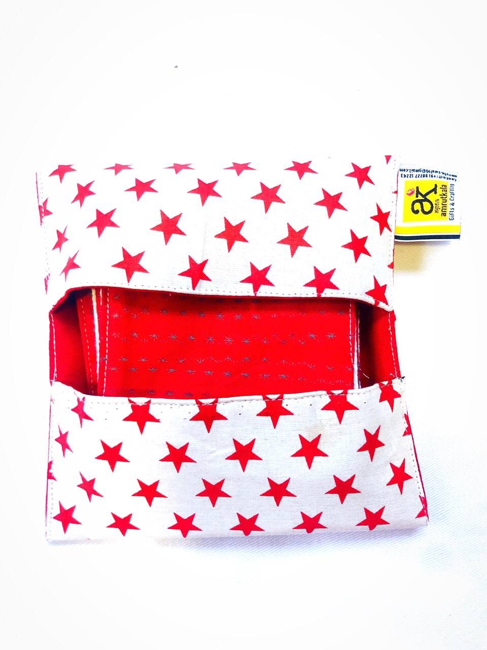 Amrutkala Reusable Cotton Squares , Makeup Removal Wipes square Shaped, Free Pouch , (RED)-image-1