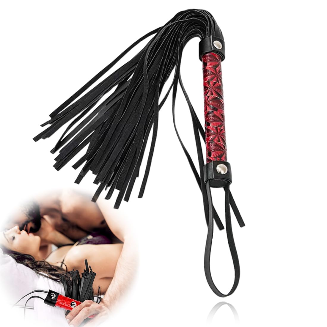 Frusta da Equitazione, 1 PCS Frustino Equitazione Corto, Outdoor Sports Portatile Antiscivolo Simil Pelle Frustino Cavallo, per Cavallo Performances,Frusta in Pelle con Frange,Multiuso
