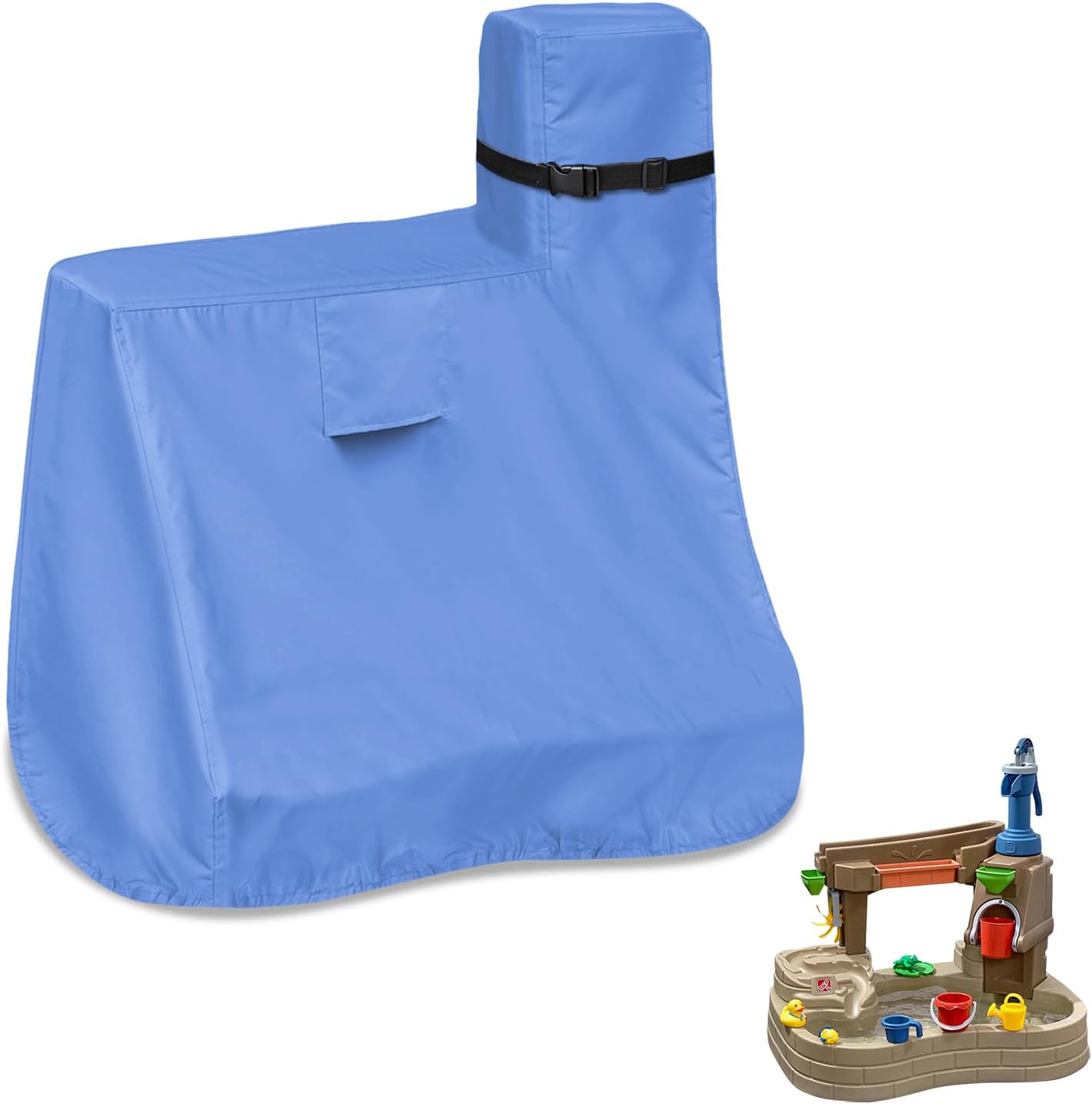 Water Table Cover for Step2 Pump & Splash Discovery Pond, Outdoor UV-resistant, Fade-resistant, and Dust-proof Storage Protection Cover for Kids' Water Sensory Activity Pool, Toddler Toy Covers, Blue
