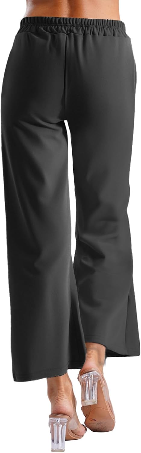 JEYPINMI Wide Leg Pants for Women Dressy Casual Loose Long Pants Semi-Formal Party Ladies Trousers
