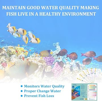 100 PCS 9-in-1 Aquarium Test Strips, Fish Tank Test Kit, Freshwater Saltwater Aquarium Pools Pond to Detect Total Hardness PH Alkalinity Carbonate Free Chlorine Iron Nitrate Nitrite Copper