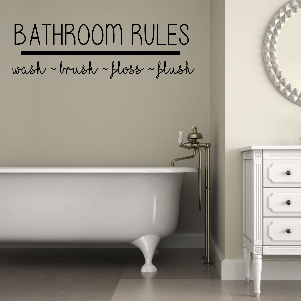 Bath Wall Decal for Bathroom Decor Bathroom Rules