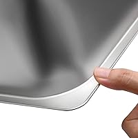 Vista 5 de Kichwit Caja de arena de acero inoxidable para gatos mayores, gatos artríticos, gatitos pequeños, bandeja de arena para hámsteres y conejos