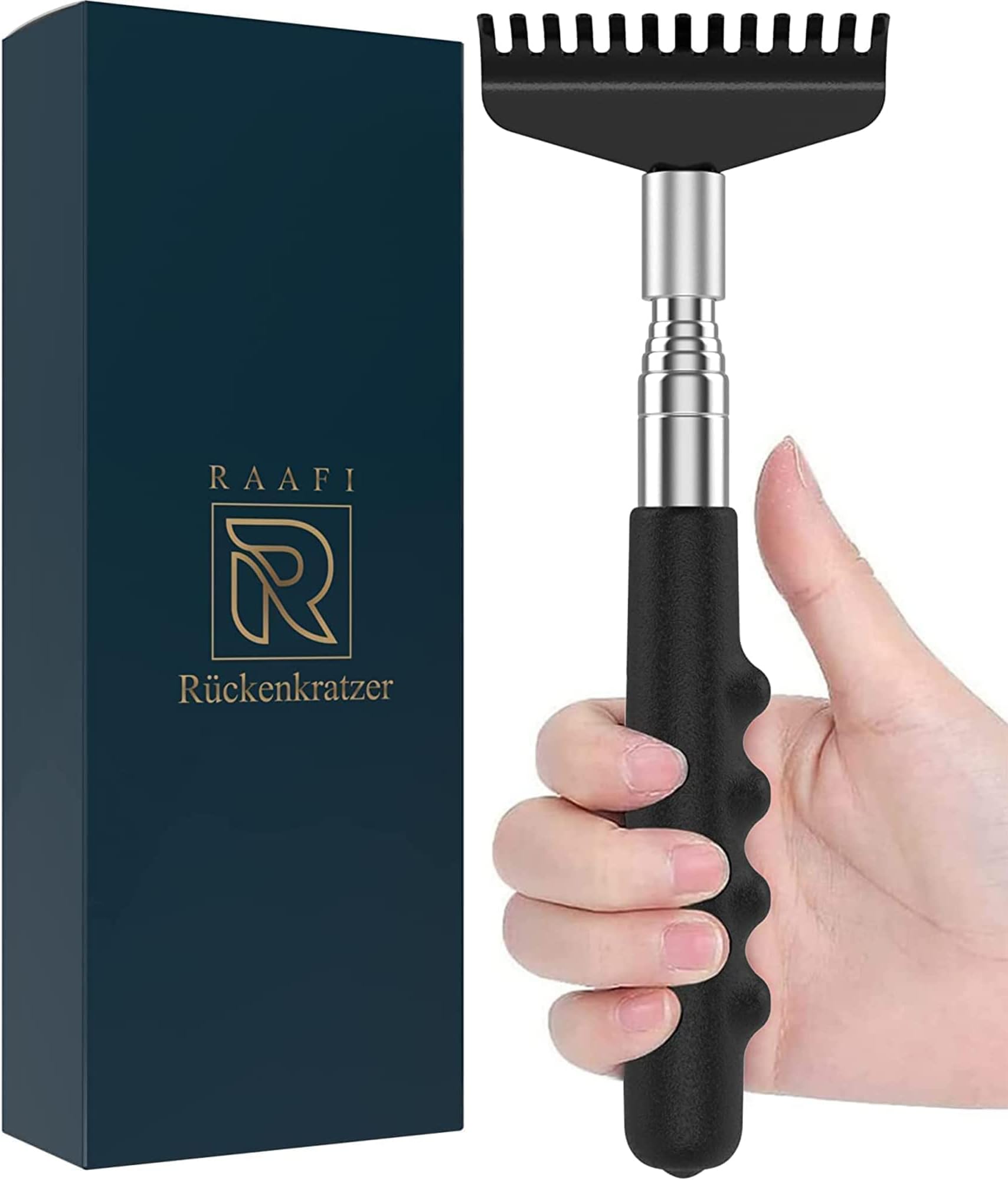 RAAFI Large Robust Back Scratcher with Extra Wide Head for Maximum Scratching Surface and Reinforced Telescope for Stability. Scratching Hand Back Scratcher Extendable 22 to 68 cm
