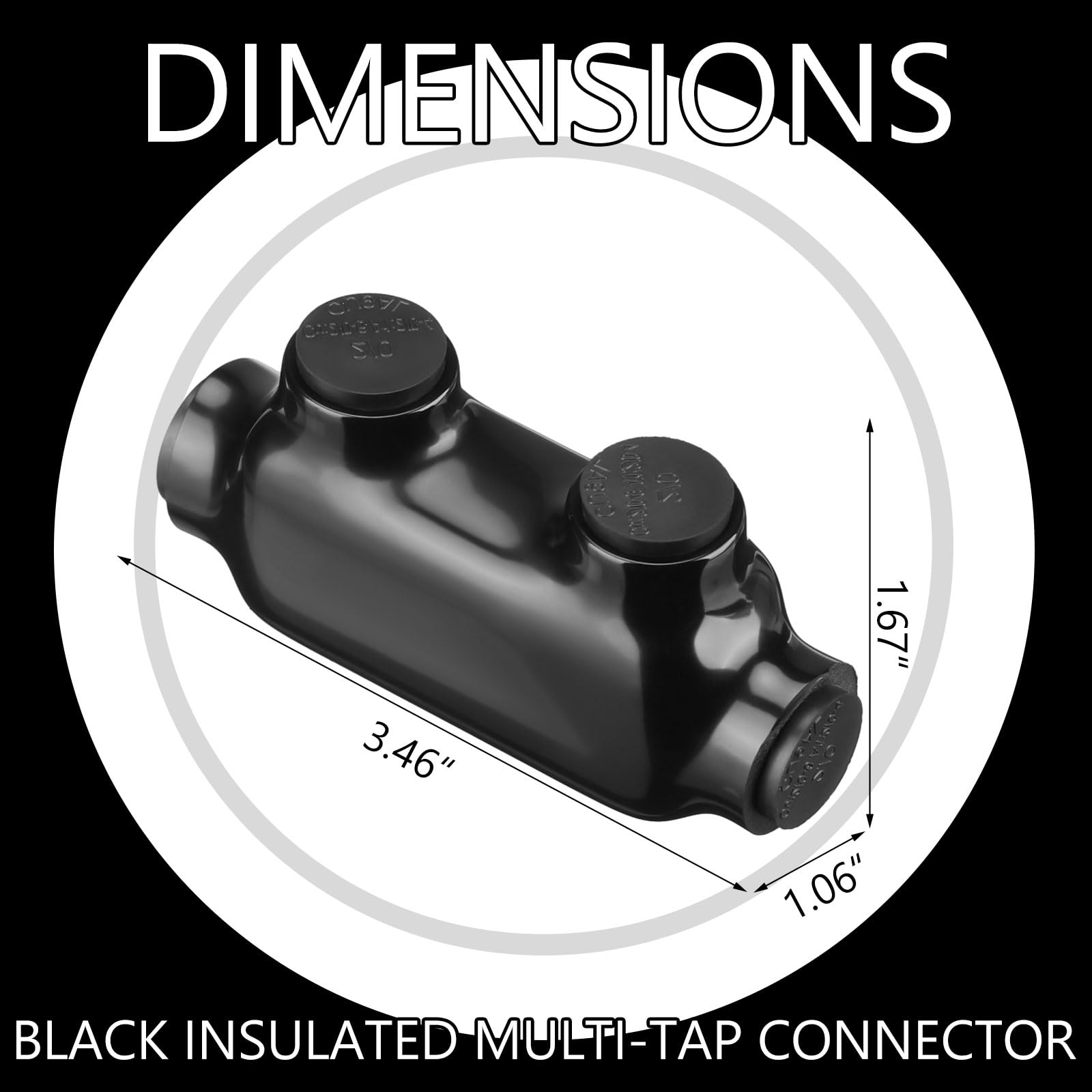 Copkim 5 conectores de cable aislados, conector de empalme negro, 2 puertos, terminales de soldadura de cable múltiple, empalmadores de cable de entrada de doble cara con inhibidor de óxido (rango de