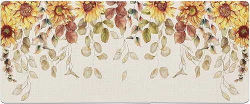 Tapete de baño de eucalipto y girasol para bañera, antideslizante, de secado rápido y absorbente, tierra de diatomeas, para ducha, dormitorio,