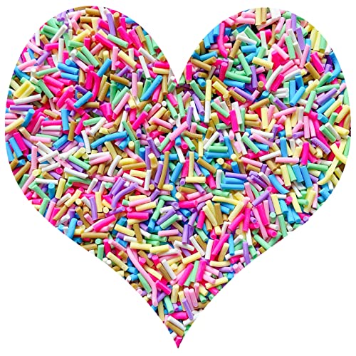 EHOPE 50g Fake Sprinkles Resin Sprinkles Fake Candy Sprinkles Clay Sprinkles Polymer Sprinkles Polymer Clay Slices for Nail Art DIY Crafts Cake Phone Case(Long Blue Sugar granules-10