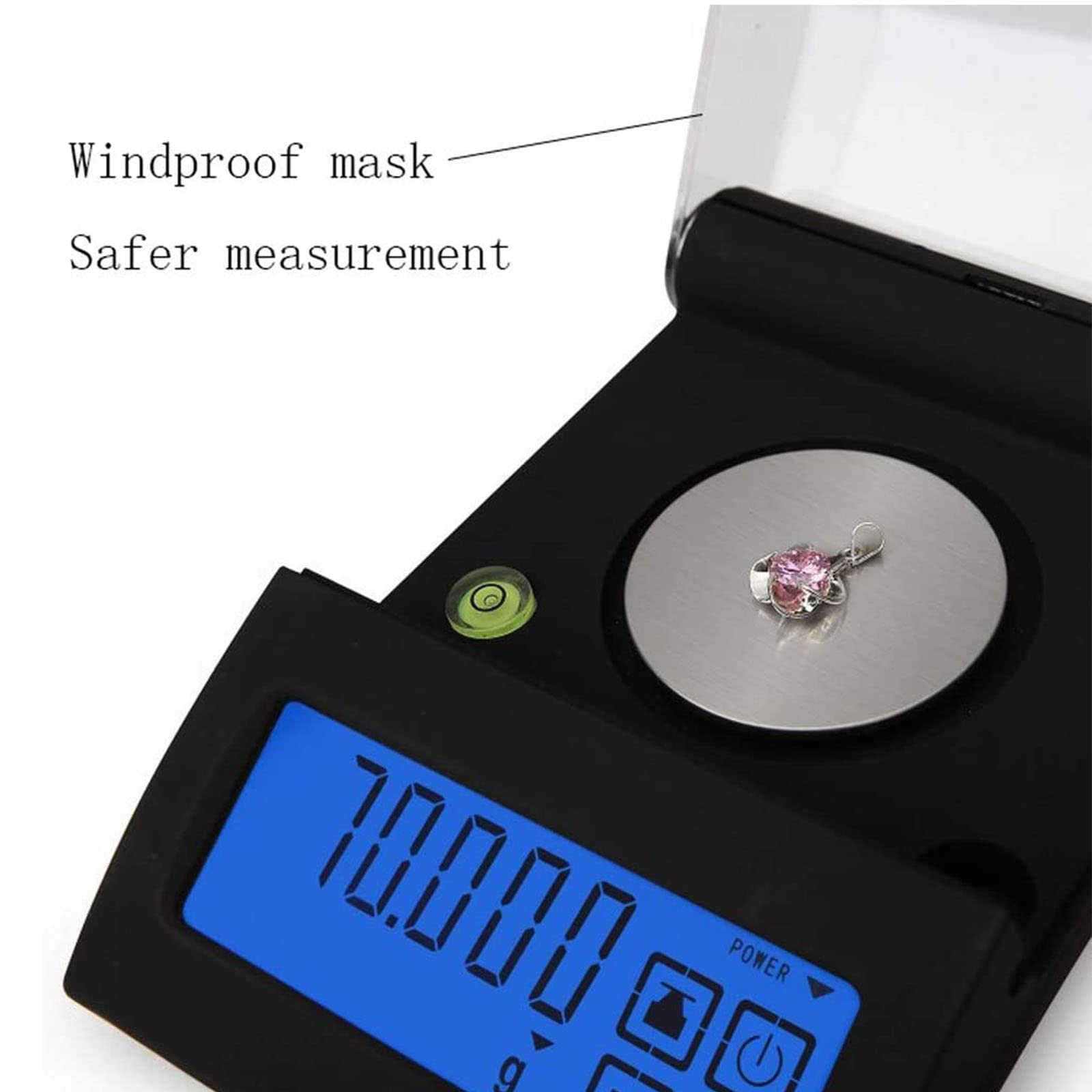 Balanzas analíticas de precisión de 0,001 g, balanza Digital para joyería, balanza electrónica para Oro o Polvo, calibrada, con Parabrisas de Vidrio, 100 g x 0,001 g.