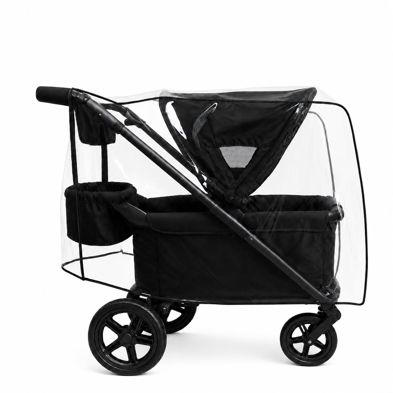Rain Cover for Baby Trend Expedition Wagon Stroller, Custom Fit Waterproof Stroller Rain Cover with Clear EVA, Ventilation Holes & Side Velcro, Easy Install & Compact Storage