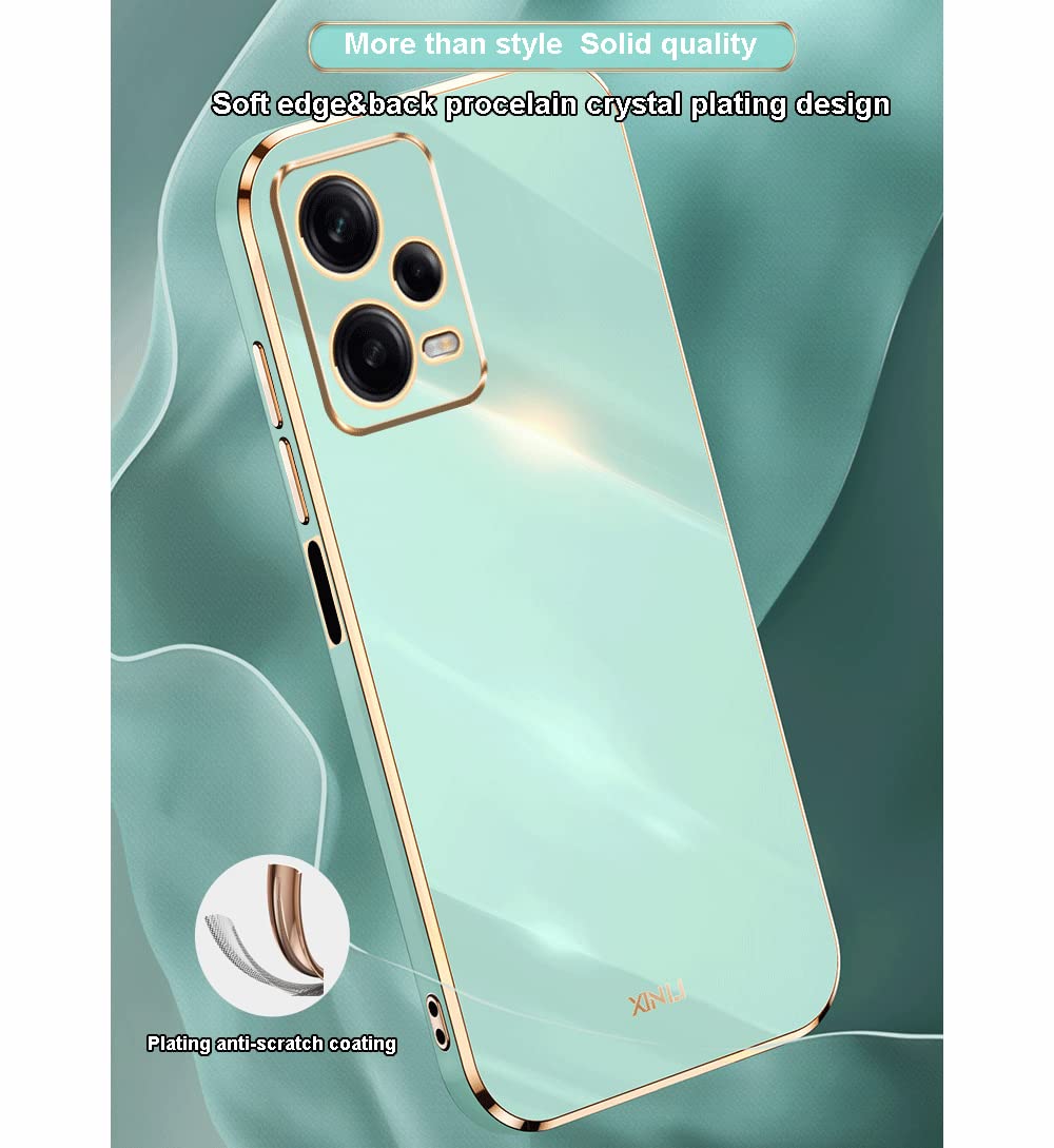 Custodia TAUYN Per Xiaomi Redmi Note 12 Pro 5G – Silicone TPU Trasparente Con Bordo Placcato Bianco, Antiurto