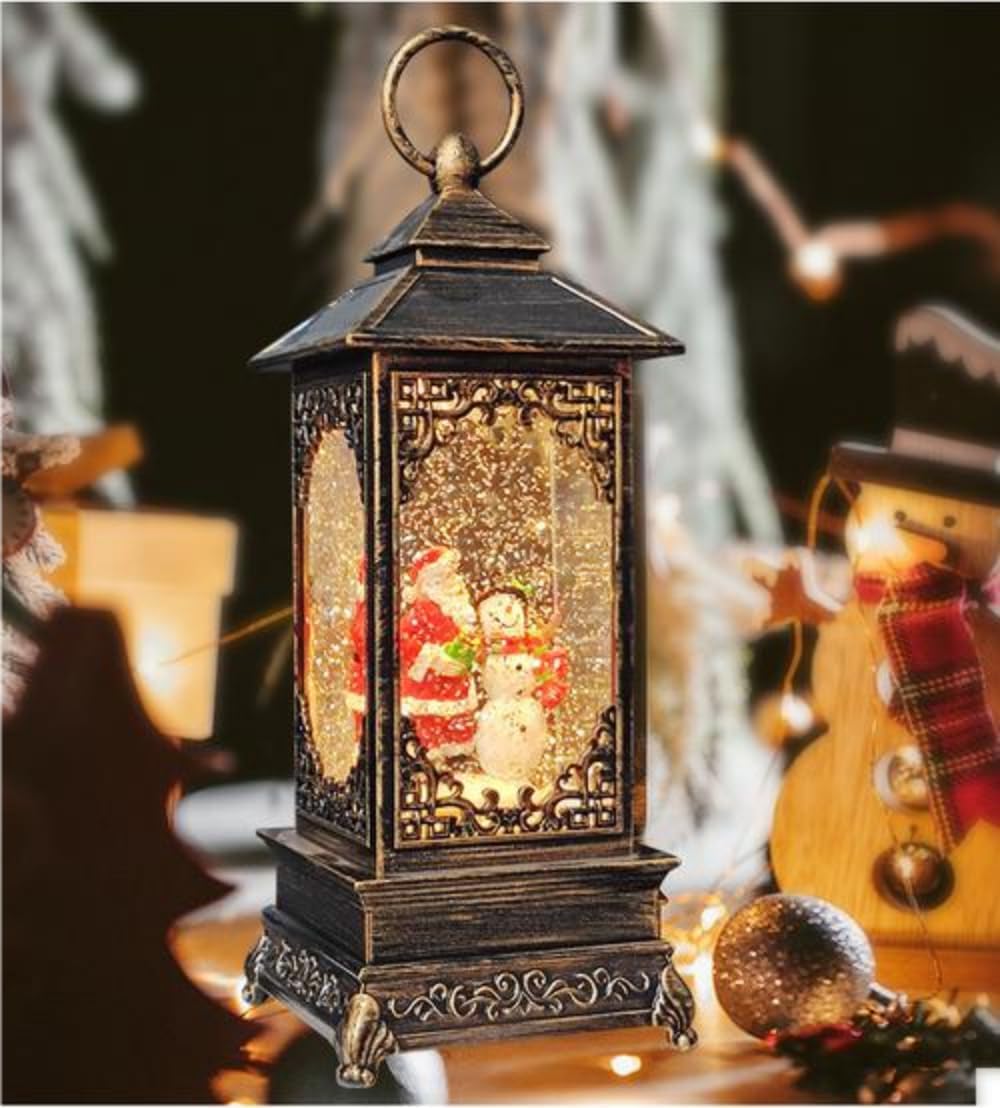 Christmas Music Snowball Lanterns, Santa Tree Night Light Ornaments, Crystal Santa Claus Decorations, for Indoor and Outdoor Decoration Santa Claus Music Lights